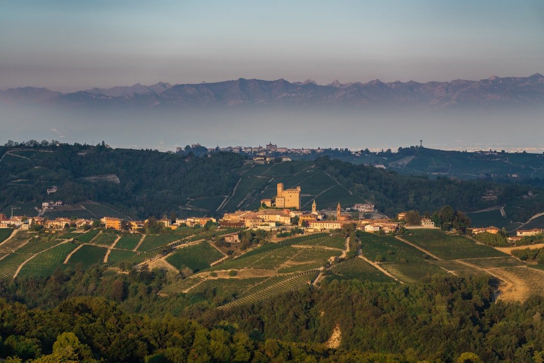 a view of a small village in the mountains