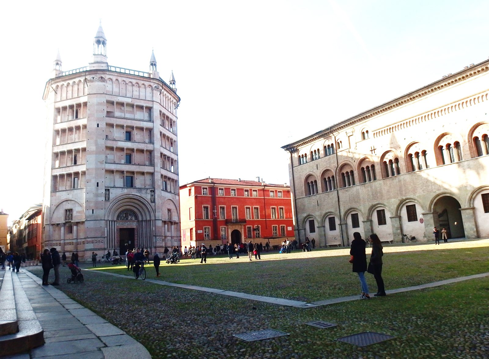 Parma, Italy. Baptistry and Vescovile Palace.